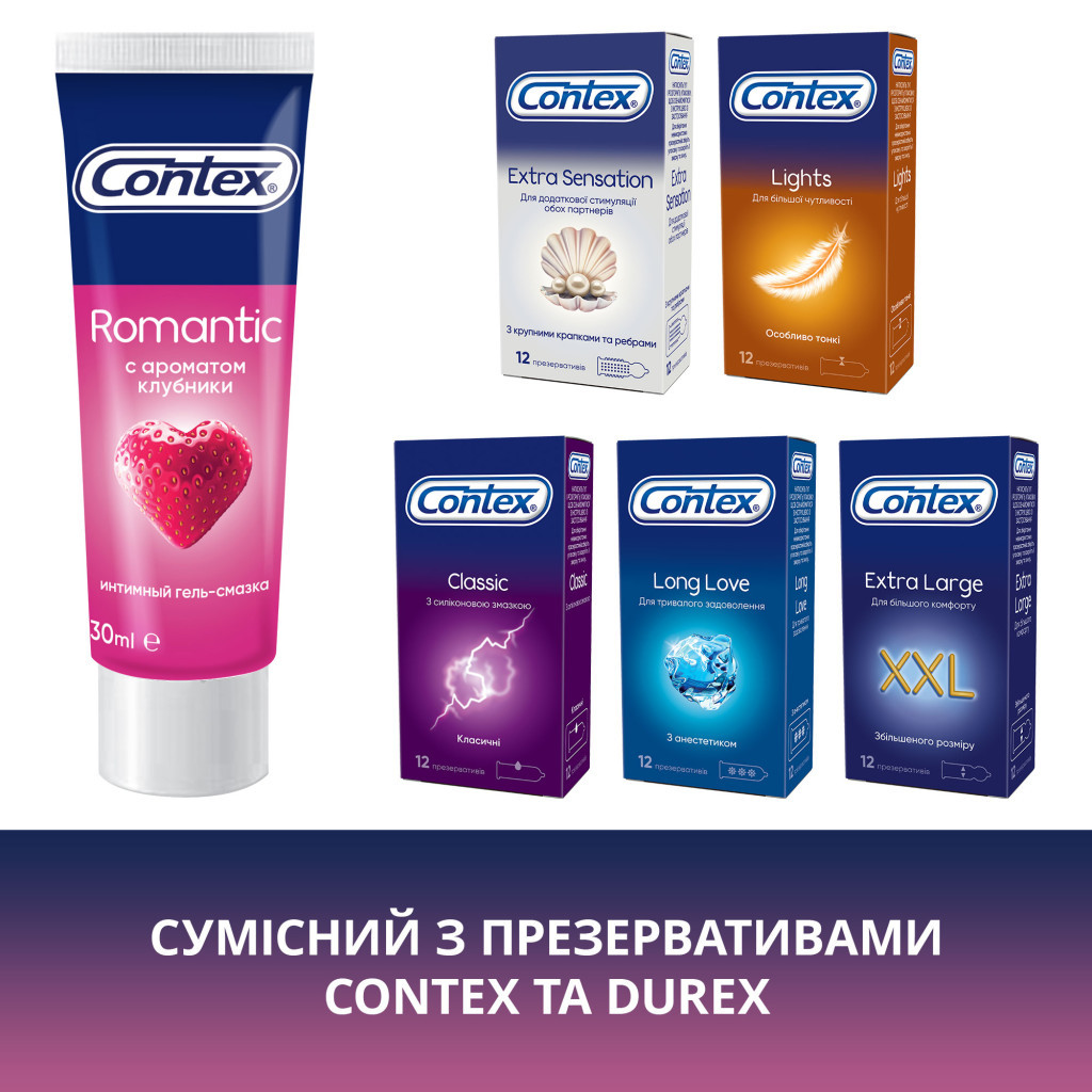 Інтимний гель-змазка Contex Romantic з ароматом полуниці (лубрикант) 30 мл (5060040304532) - изображение 5