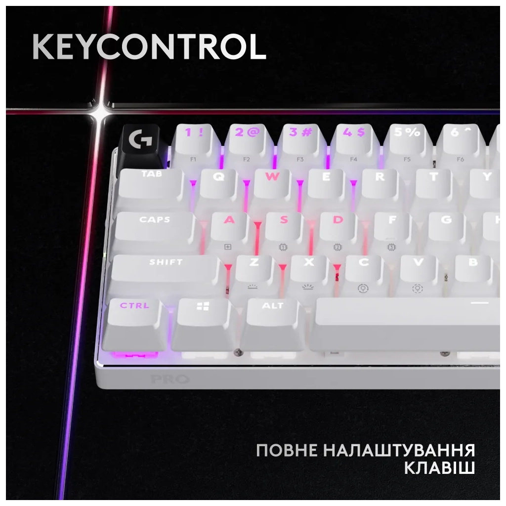 Клавіатура Logitech G Pro X 60 Lightspeed GX Tactile Wireless/Bluetooth UA White (920-011930) - зображення 10