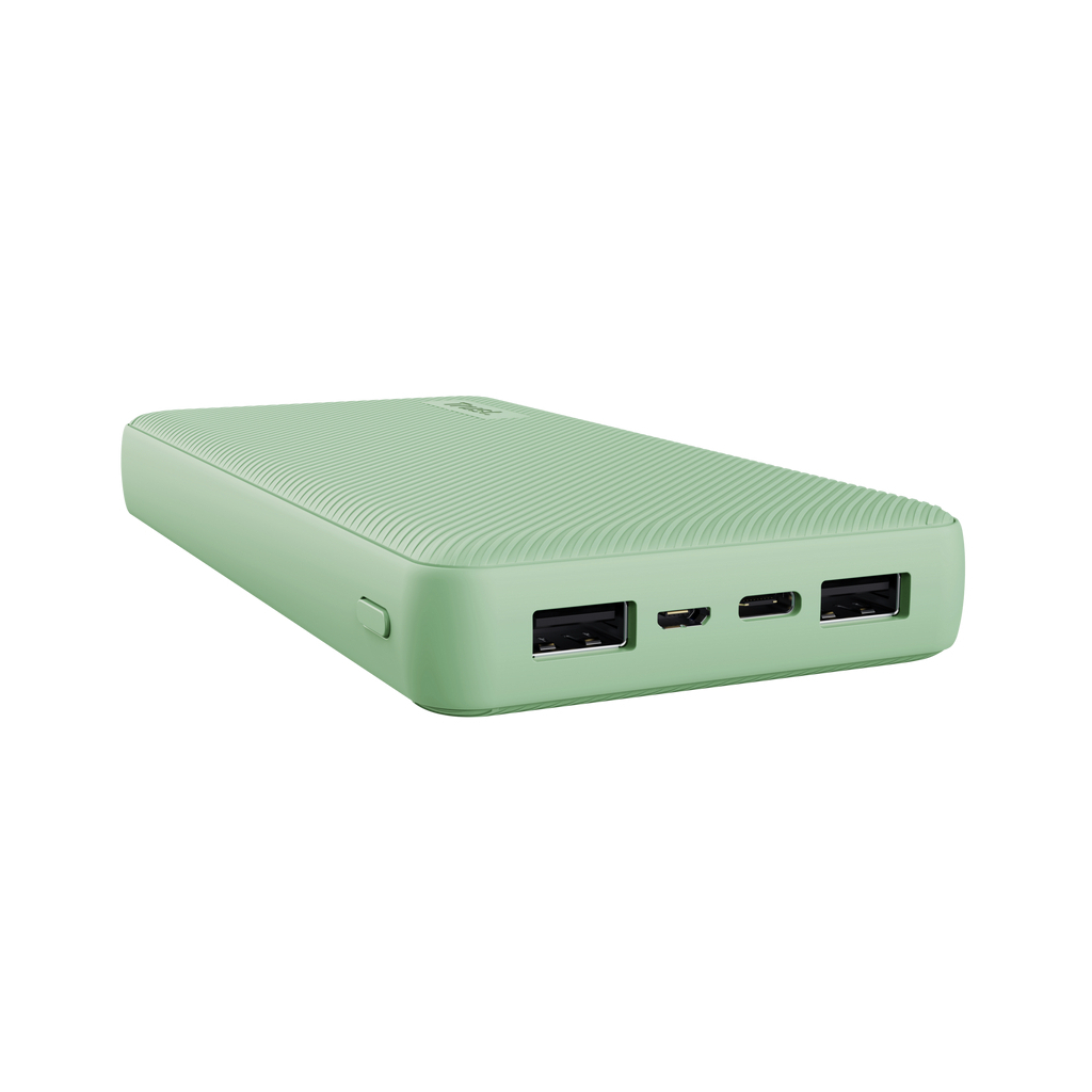 Батарея універсальна Trust Primo 20000 mAh ECO (USB-C/3A, 2*USB-A/2.4А) Green (25027_TRUST) - зображення 3