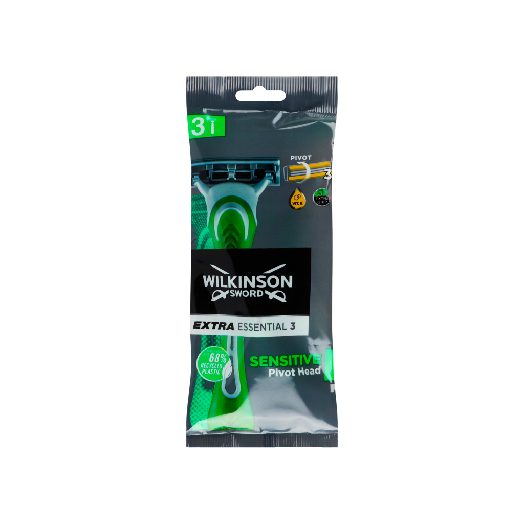 Бритва Wilkinson Sword Extra 3 Essential Sensitive 3 шт. (4027800105502) - зображення 1