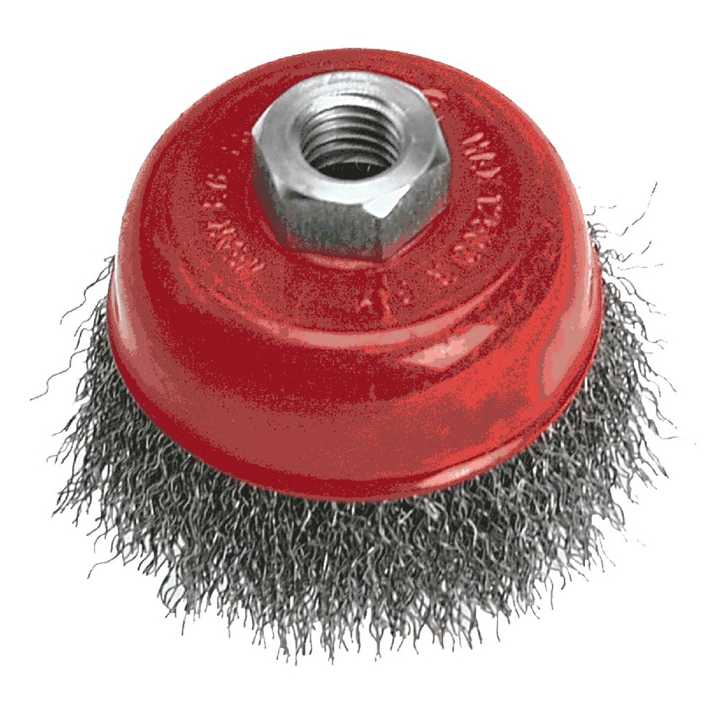 Щітка для електроінструменту Verto дротяна торцева, 100мм, рифлений дріт, M14 (62H111) - зображення 1