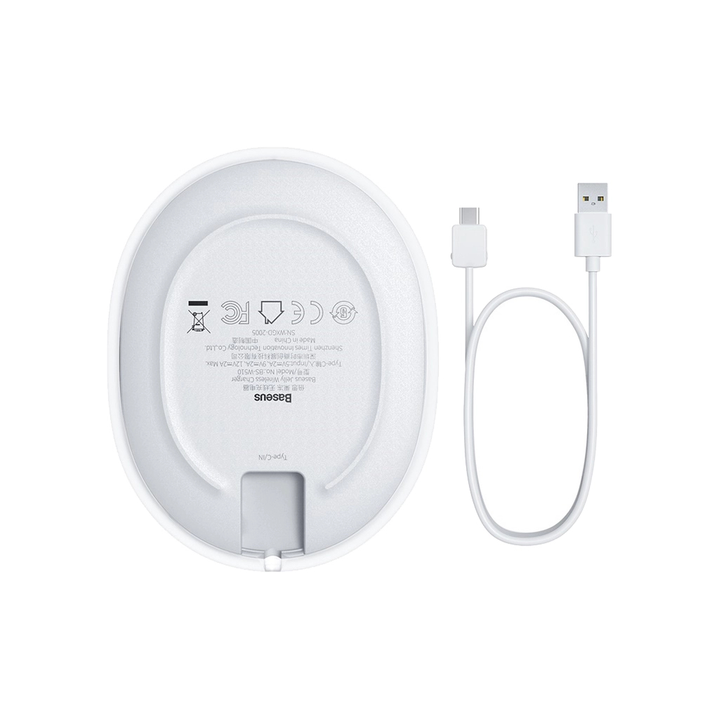 Зарядний пристрій Baseus Jelly wireless charger 15W White (WXGD-02) - зображення 2