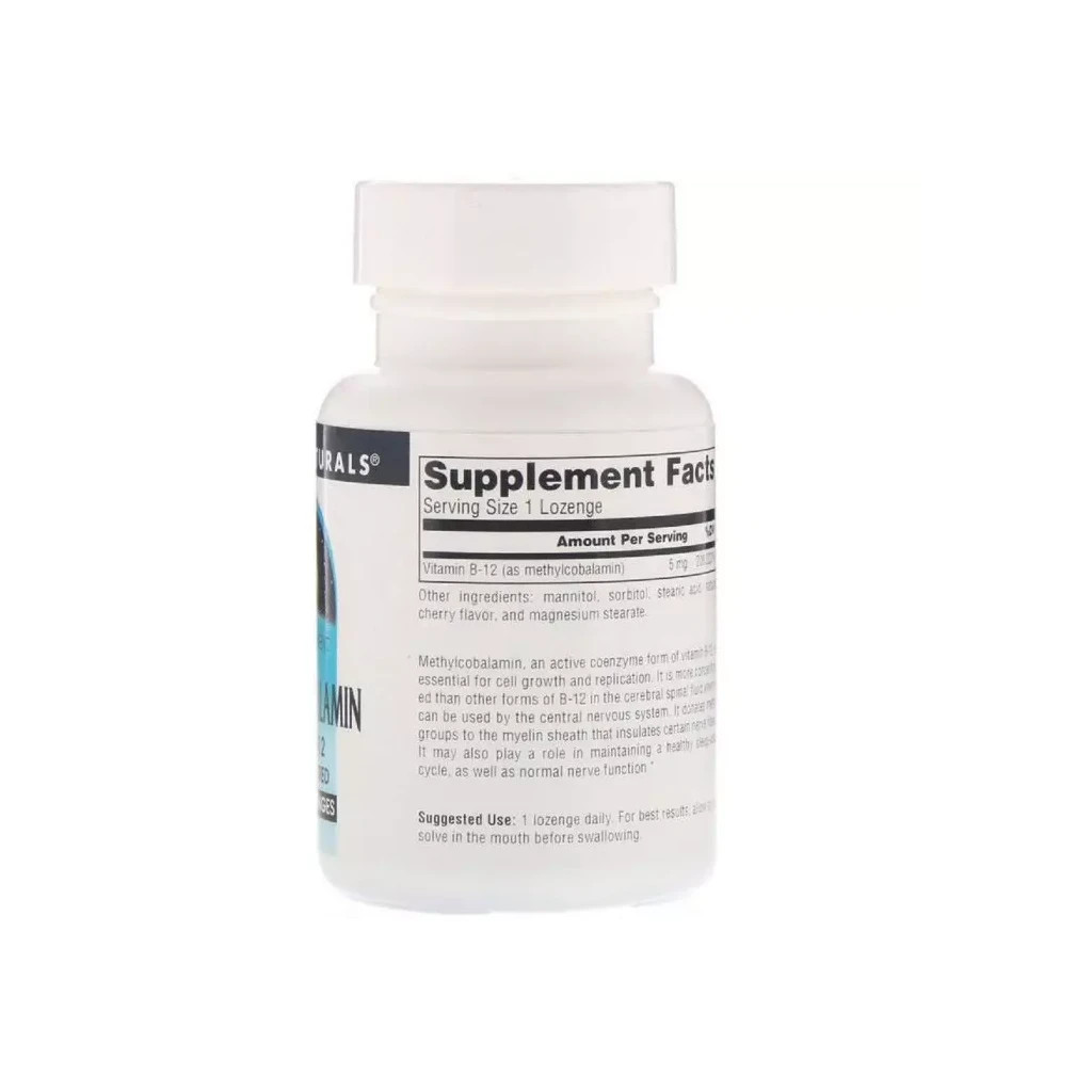 Вітамін Source Naturals Метилкобаламін, Вітамін В12, 5 мг, Смак Вишні, MethylCobalamin Vit (SN1328) - зображення 2