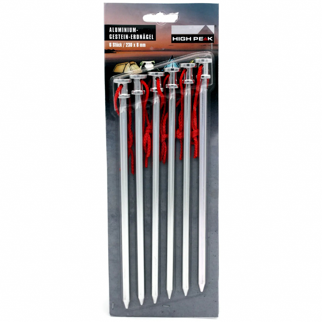 Комплект кілочків High Peak Alloy Rock Peg 23 см 6 шт Silver (929000) - зображення 1