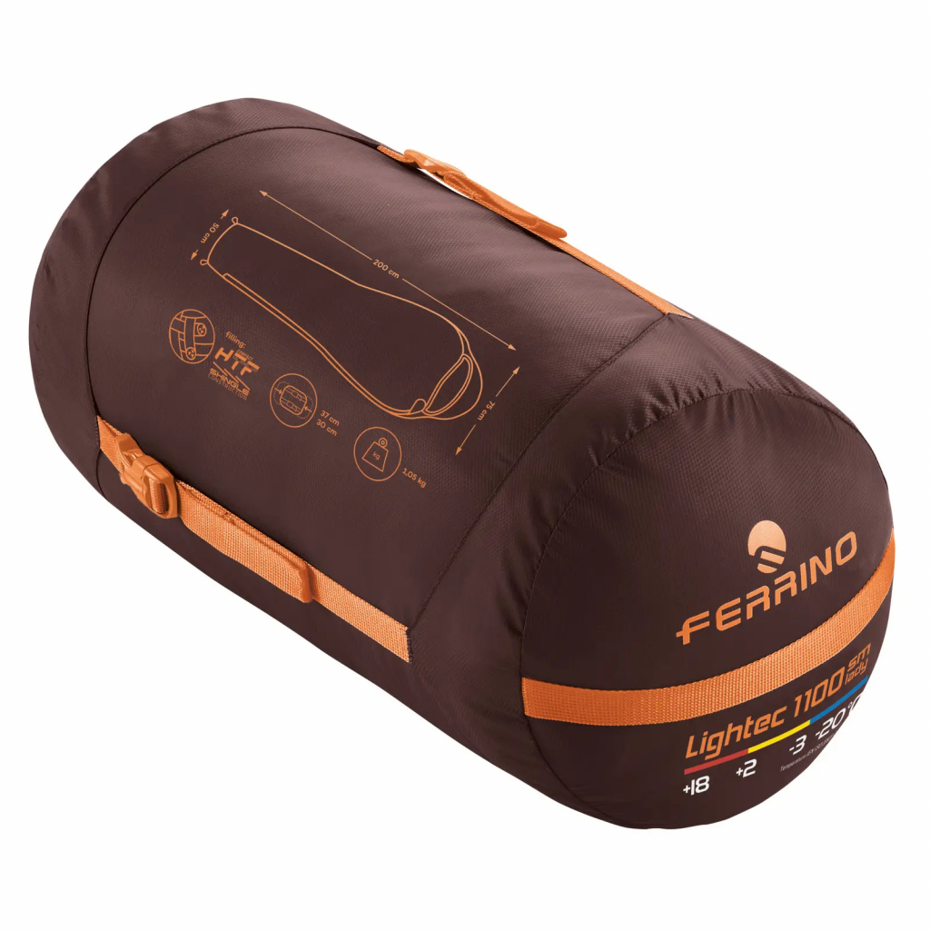 Спальний мішок Ferrino Lightec SM 1100 Lady -3C Nut/Yellow Left (928103) - зображення 3