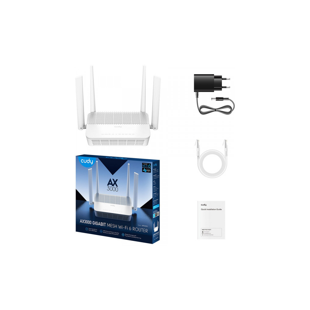 Маршрутизатор Cudy Маршрутизатор Cudy WR3000S, AX3000 Gigabit Wi-Fi 6 Mesh Router (WR3000S) - зображення 3