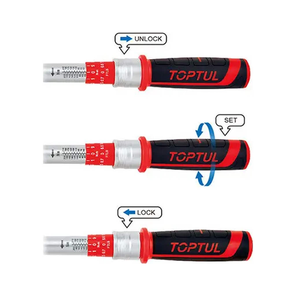 Ключ Toptul динамометричний 3/8"x375мм 20-110Nm (ANBV1211) - изображение 2