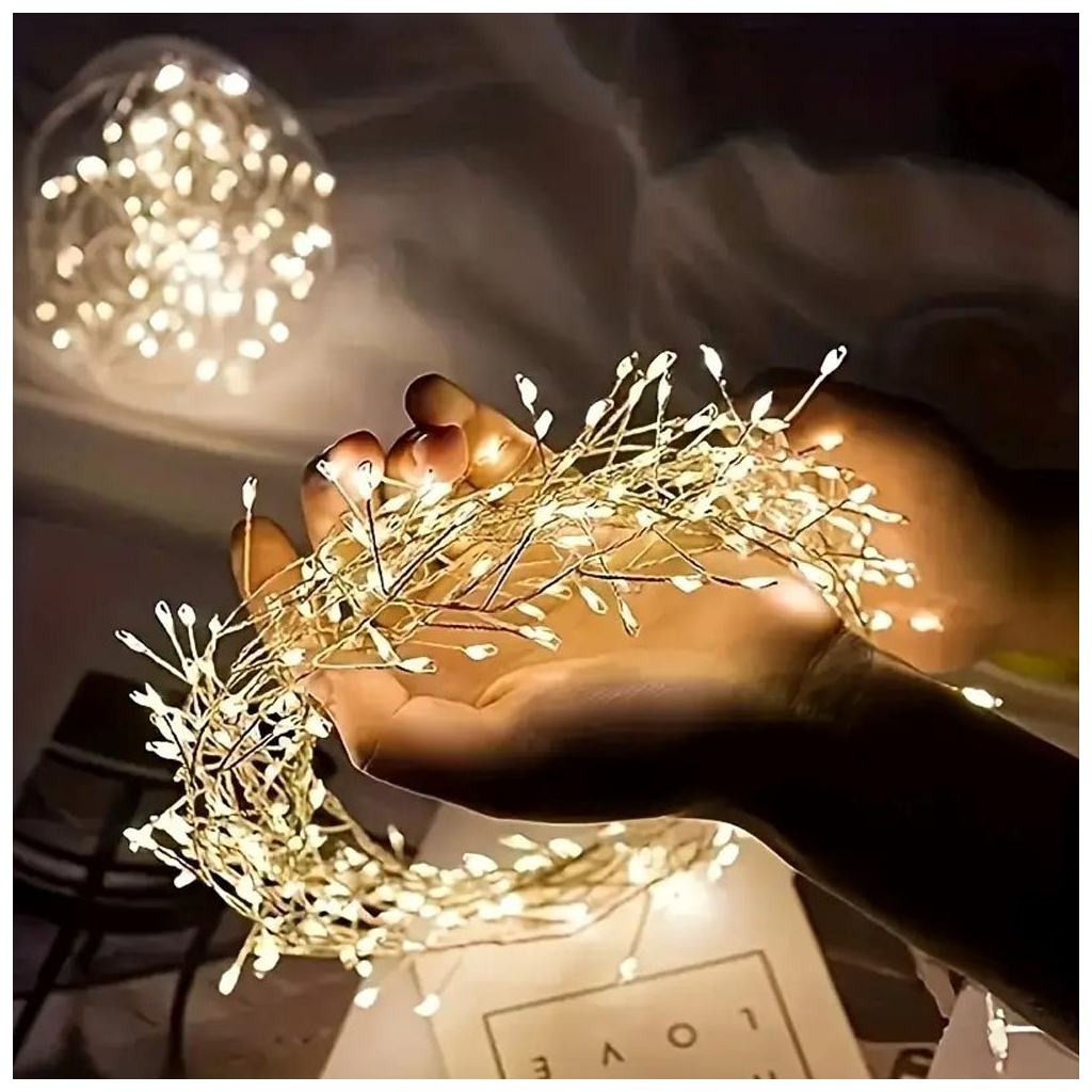 Гірлянда ColorWay Кластер LED 200 6 м 8 функцій Мідна струна Теплий колір 220 V (CW-G-200L6VC) - зображення 8