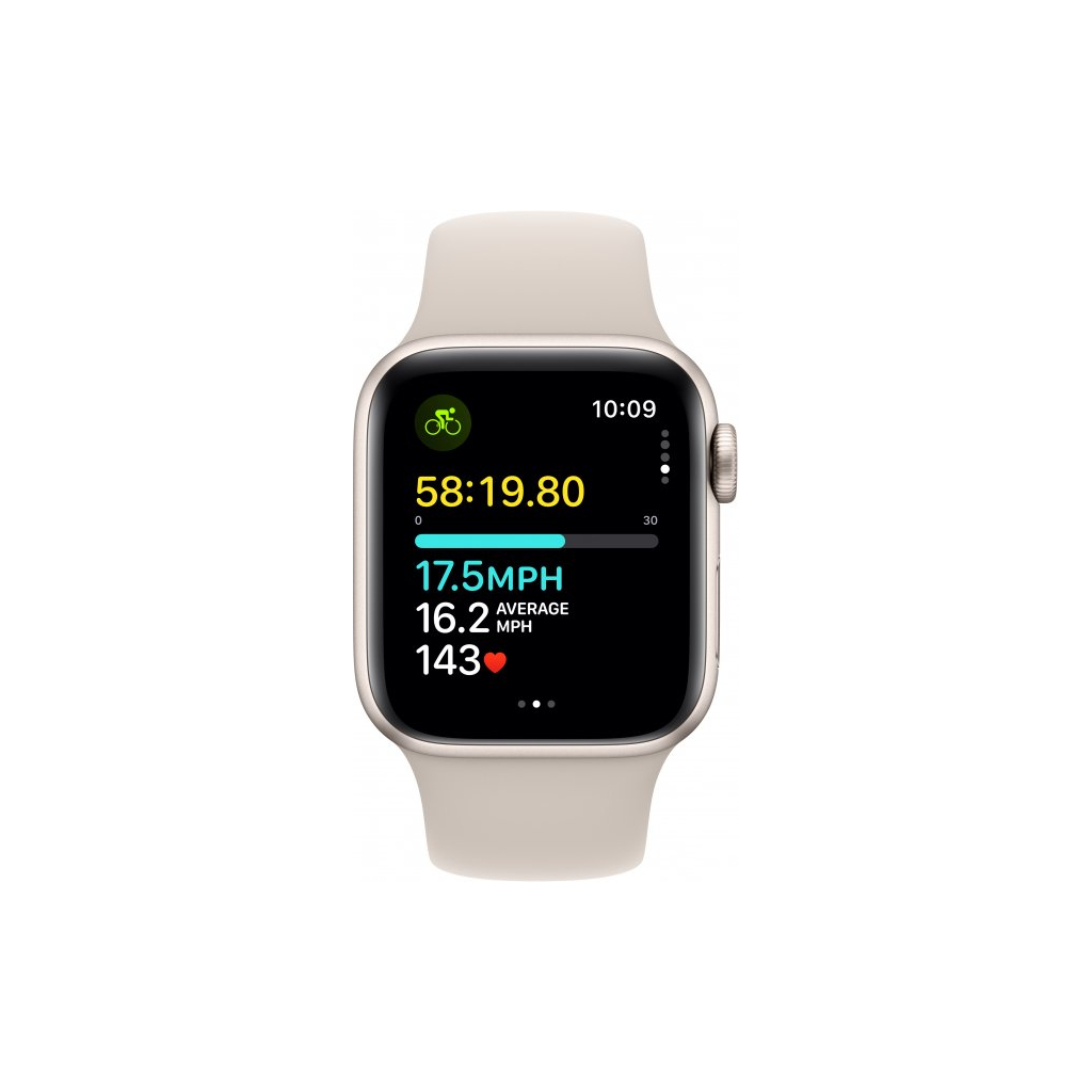 Смарт-годинник Apple Watch SE 2023 GPS 40mm Starlight Aluminium Case with Starlight Sport Band - M/L (MR9V3QP/A) - зображення 6