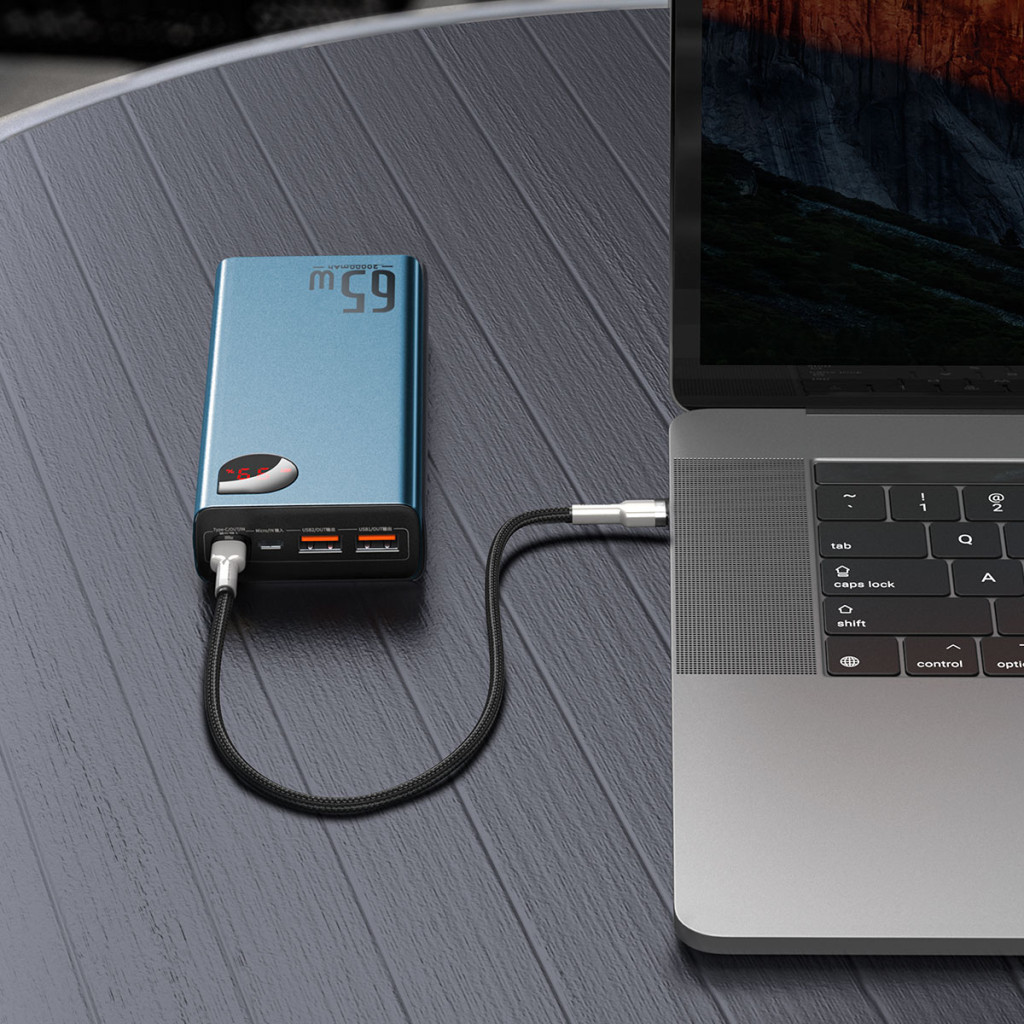 Батарея універсальна Baseus Adaman Metal 20000mAh, PD/65W, QC/3.0, +cable USB to Type-C (PPIMDA-D03) - зображення 8