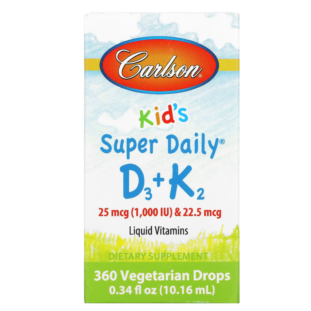 Вітамін Carlson Вітамін D3+K2 для дітей у краплях, 1000 МО та 22,5 мкг, Kid' (CAR-10530) - зображення 1