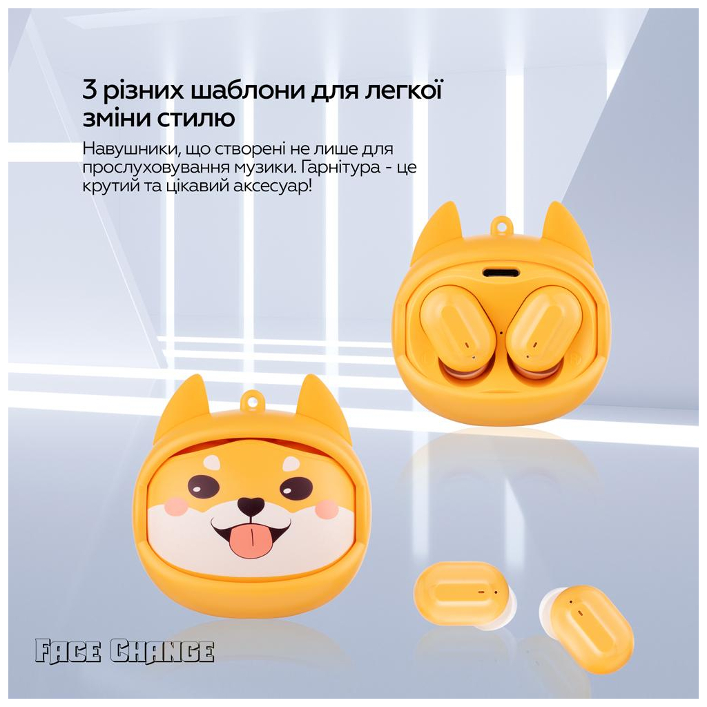 Навушники XoKo G05-face changing TWS Yellow (G05-YEL) - зображення 2