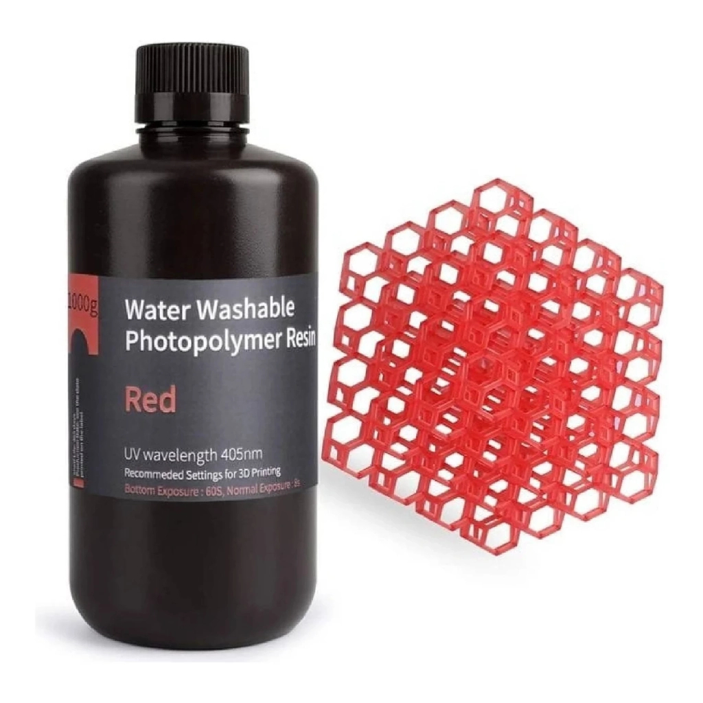 Фотополімерна смола ELEGOO Resin, Water Washable, 1кг, red (50.103.0002) - зображення 1