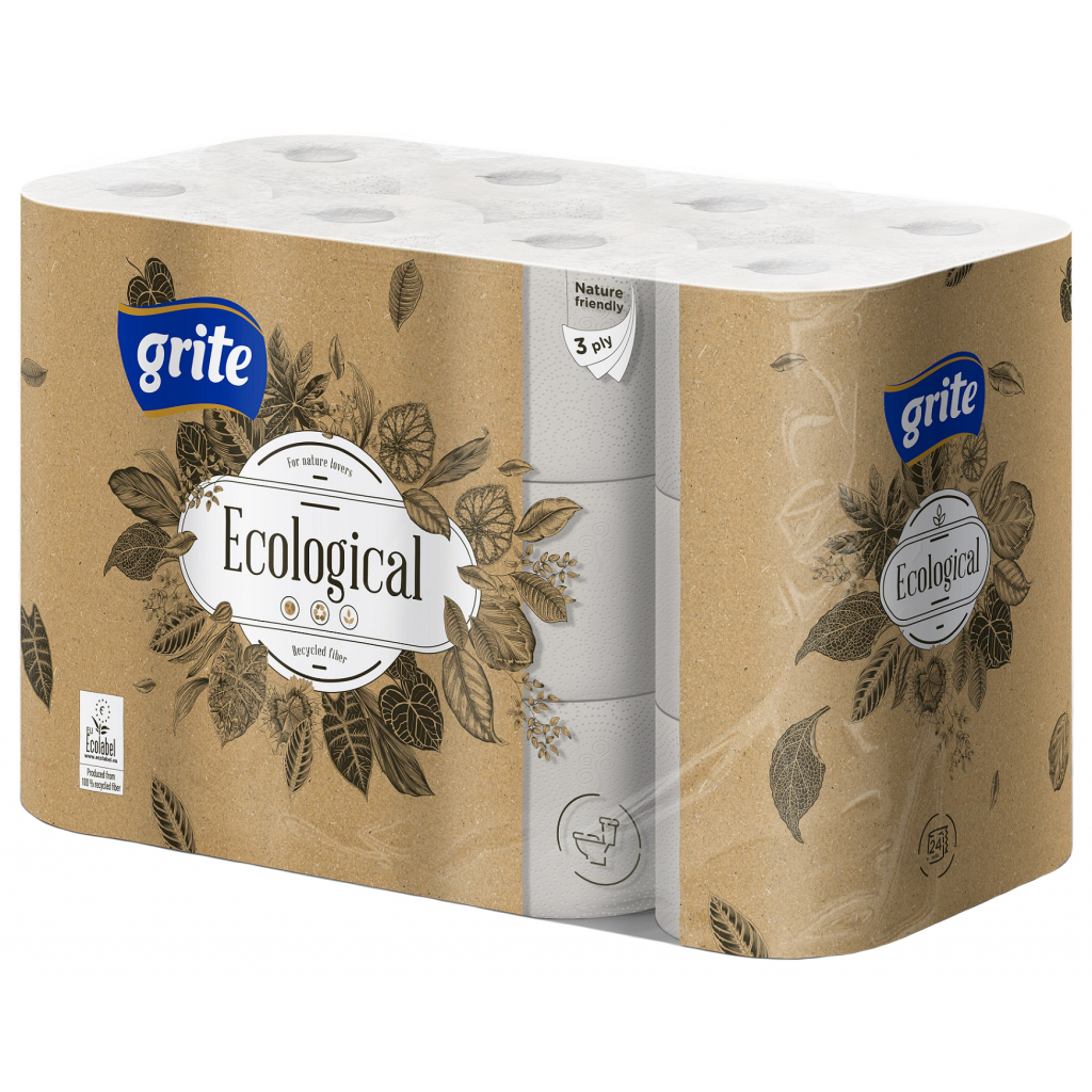 Туалетний папір Grite Ecological Plius 3 шари 24 рулони (4770023350265) - зображення 1