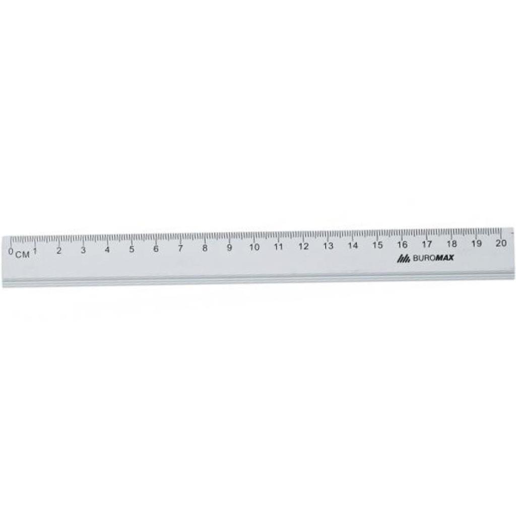 Лінійка Buromax 20см, aluminum, silver color (BM.5800-20) - зображення 1