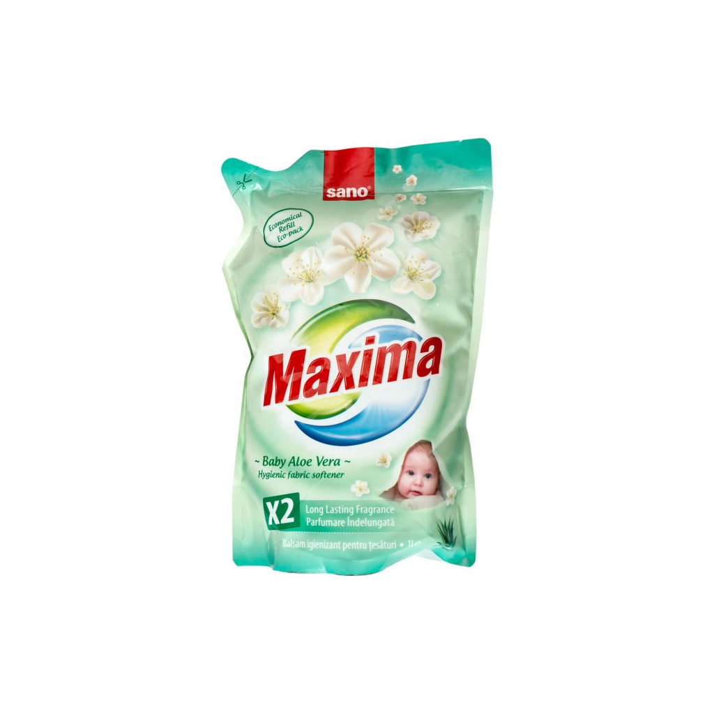 Кондиціонер для білизни Sano Maxima Baby Aloe Vera змінна упаковка 1 л (7290102990214) - зображення 1