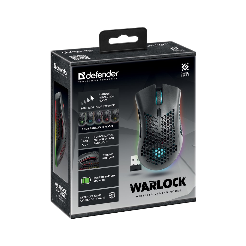 Мишка Defender Warlock GM-709L RGB Wireless Black (52709) - зображення 8