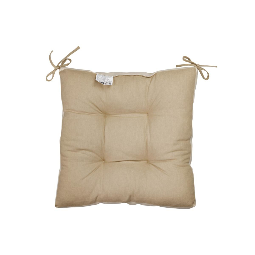 Подушка на стілець Прованс з екошкіри Кремова 40х40 (034077) - зображення 2