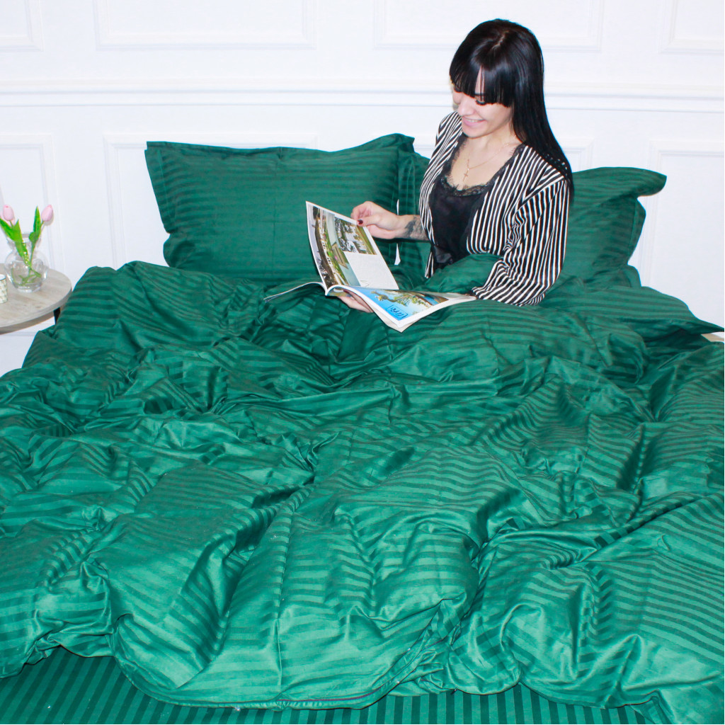 Постільна білизна MirSon Satin Stripe 30-0017 Green 110х140 Дитяча (2200005246269) - зображення 6