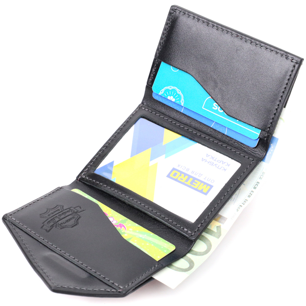 Гаманець Grande Pelle З натуральної шкіри Бордовий (16800) - зображення 6