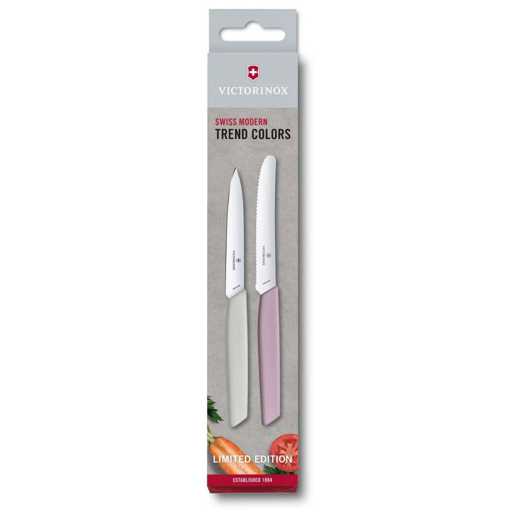 Набір ножів Victorinox Swiss Modern Paring Set 2шт Gray/Pink (6.9096.2L2) - зображення 1