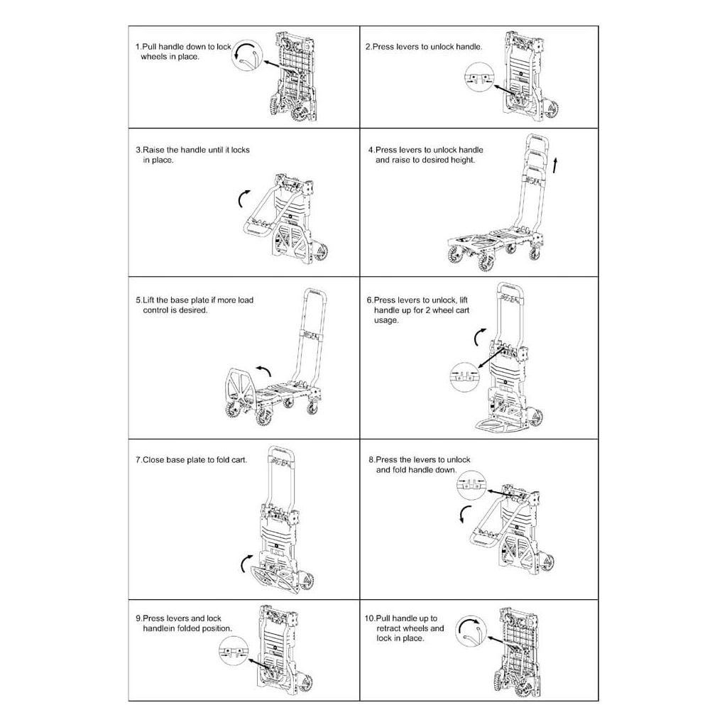 Візок вантажний Stanley розкладна, до 70/137кг, матеріал сталь, вага 7,4кг (SXWT-FT585) - picture 9