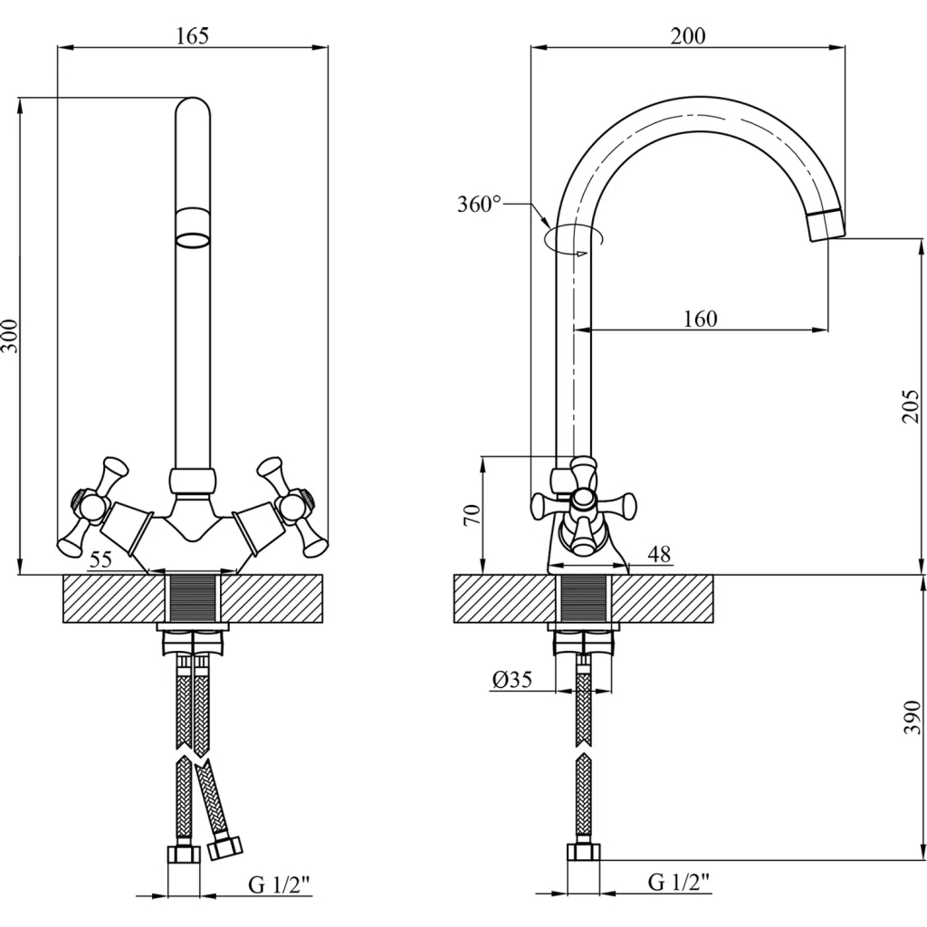Змішувач Kroner Rhein-C034 (CV018616) - зображення 7