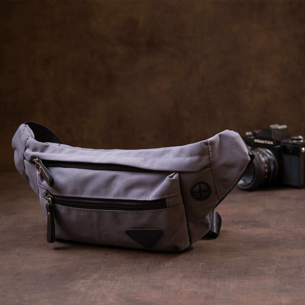 Сумка Vintage Бананка нейлон Сіра (20638) - зображення 8