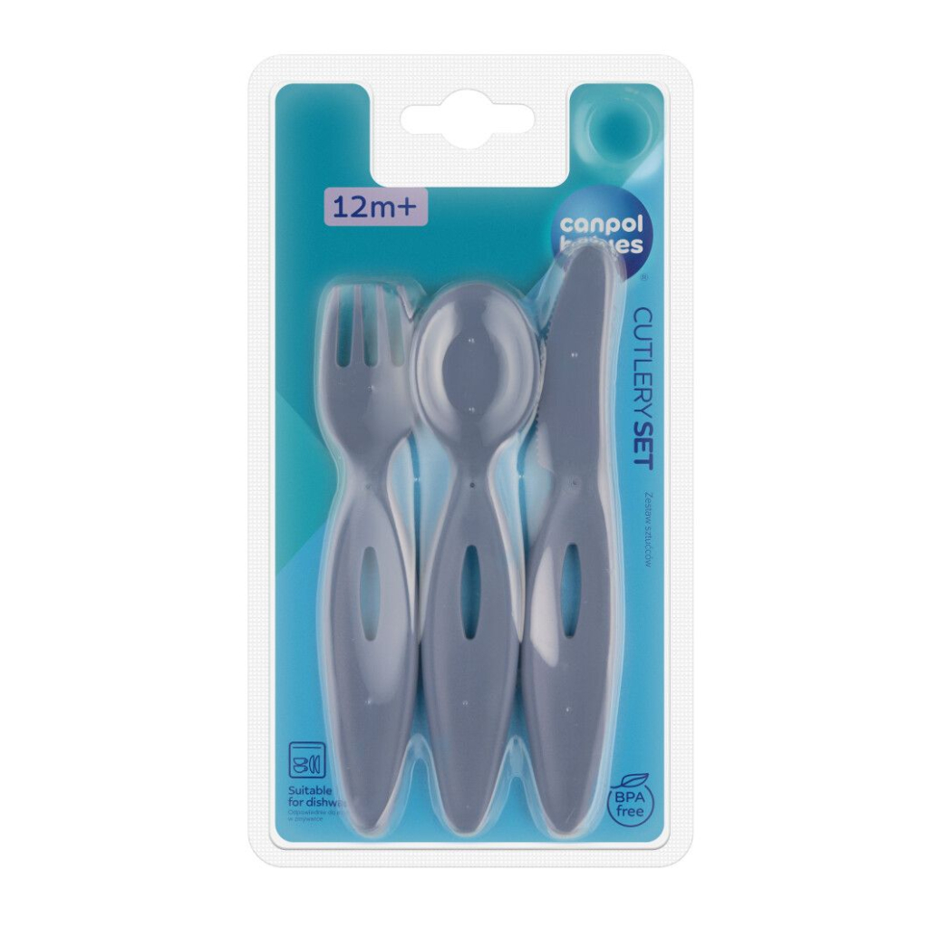 Набір дитячого посуду Lovi столові прибори (виделка+ніж+ложка) блакитні (31/418_blu) - зображення 3