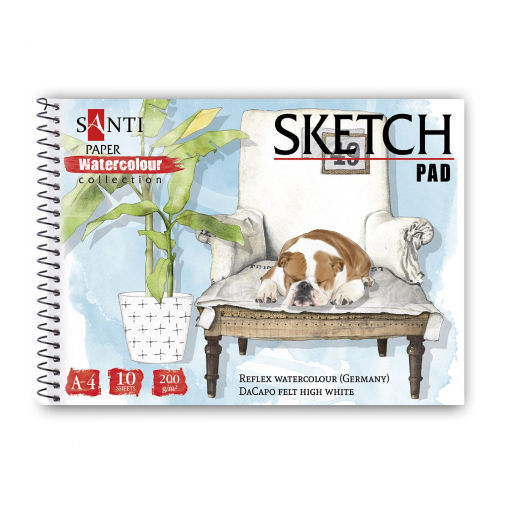 Альбом для малювання Santi для акварелі Animals, А4 10 аркушів, 200г/м2 (130516) - зображення 1