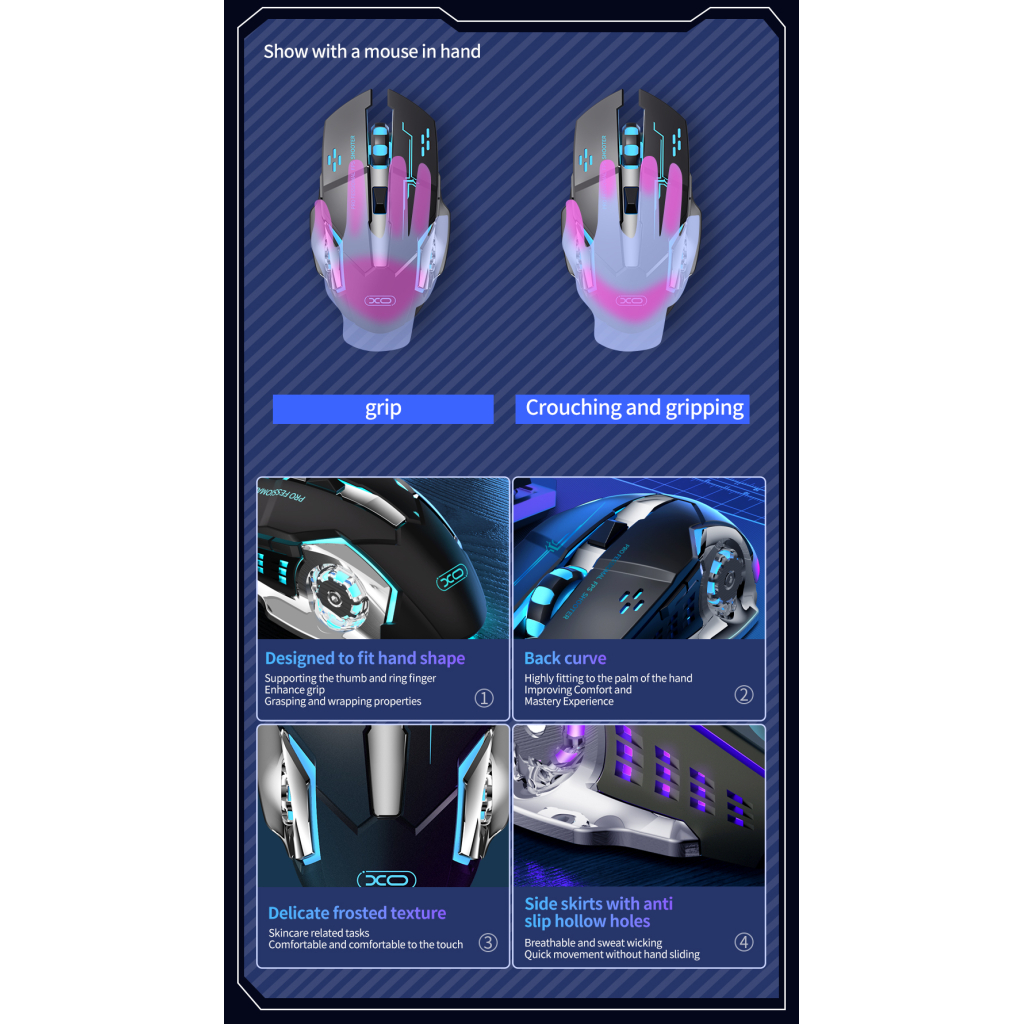 Мишка XO M10 Wireless Black/Silver (M10 Black+Silver) - зображення 3