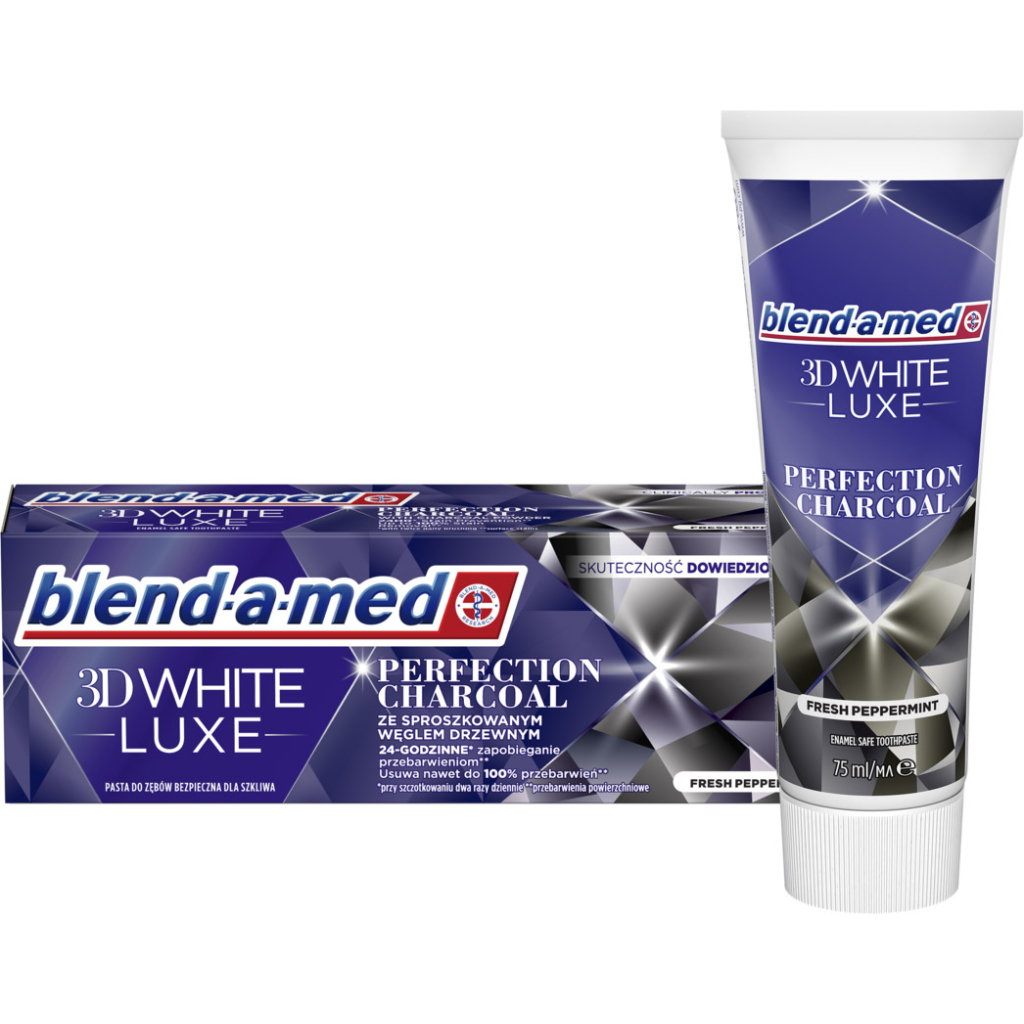 Зубна паста Blend-a-med 3D White Luxe Досконалість вугілля 75 мл (8006540881804) - изображение 1