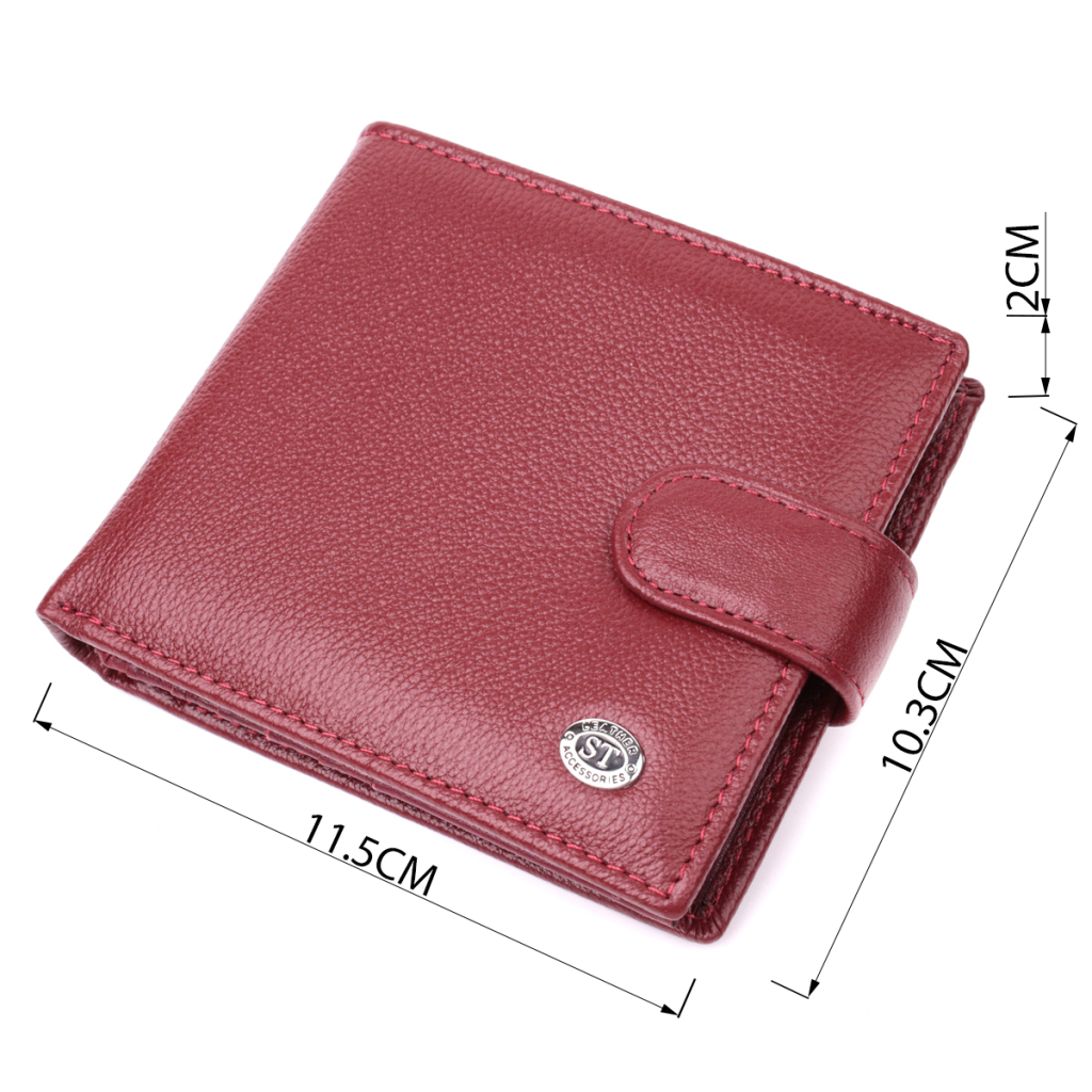 Гаманець ST Leather З натуральної шкіри Бордовий (22554) - зображення 4