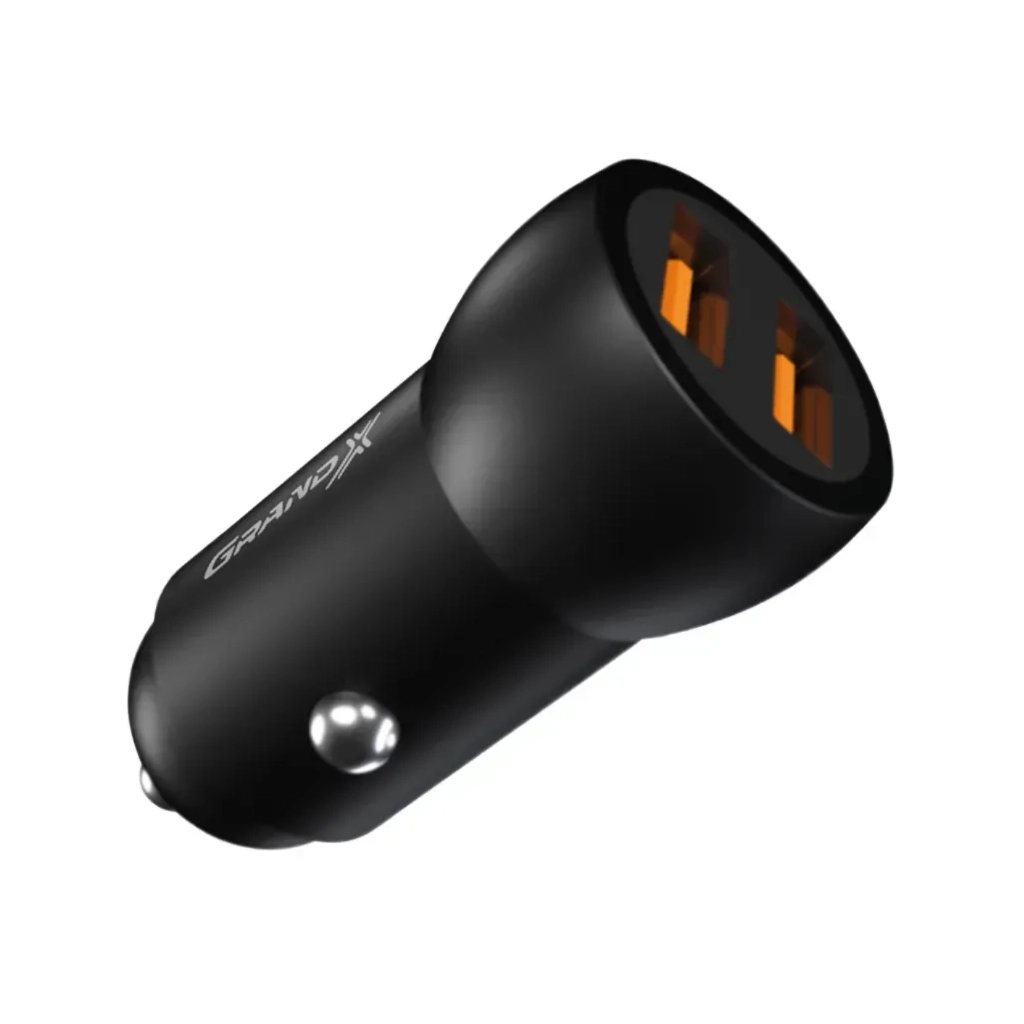 Зарядний пристрій Grand-X car 12-24V Black 2USB 5V/2.4A (CH-26/CH-26B) - зображення 2