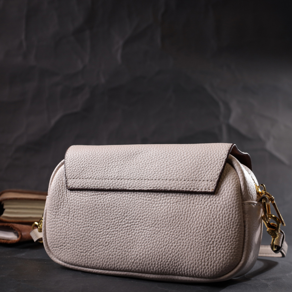 Сумка Vintage Жіноча з клапаном з натуральної шкіри Біла (22431) - зображення 10