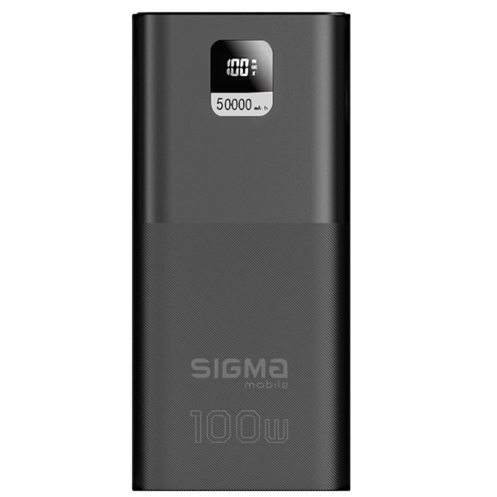 Батарея універсальна Sigma X-power SI50A6QLX 50000mAh, PD/100W, LED, cable 100w, black (4827798741313) - зображення 1
