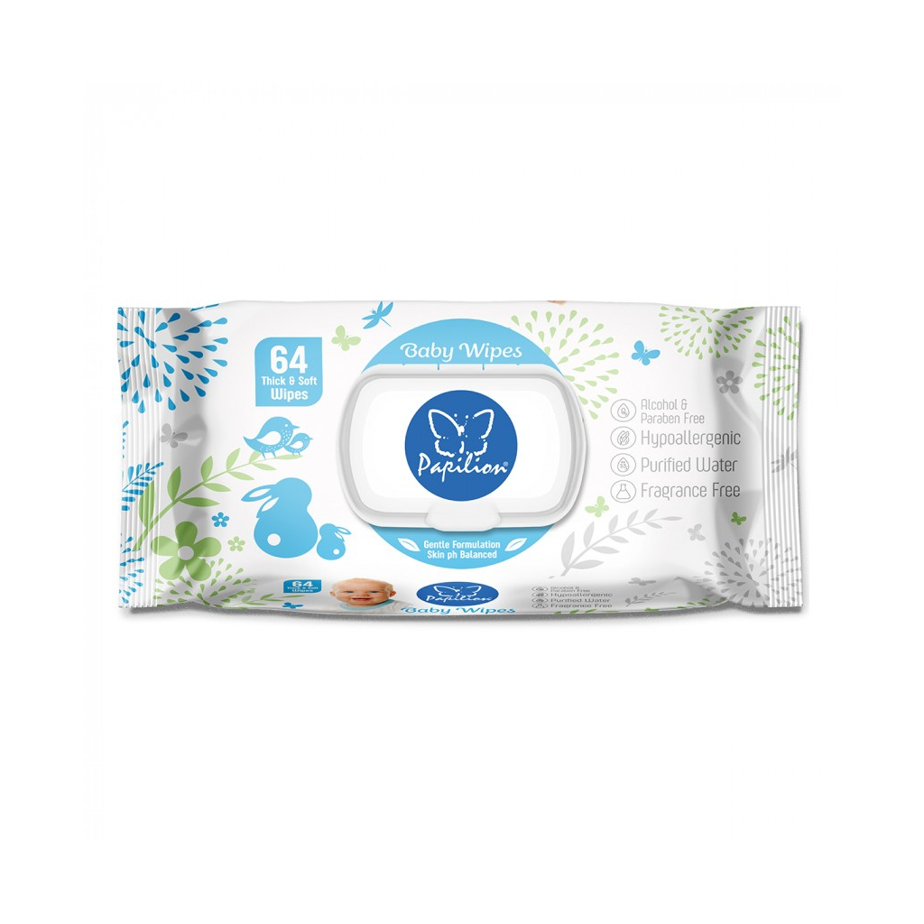 Дитячі вологі серветки Papilion Pure 64шт (3990469) - зображення 1