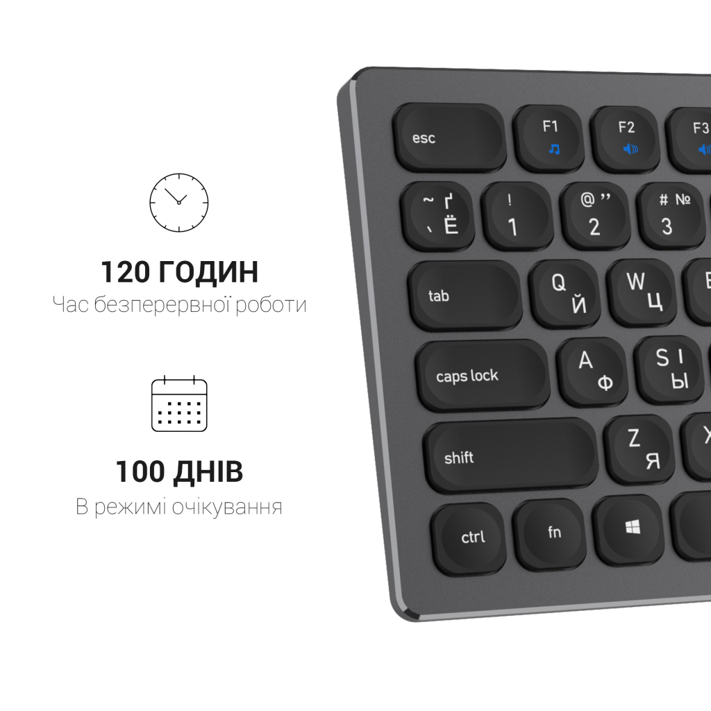 Клавіатура OfficePro SK1550 Wireless Black (SK1550B) - зображення 11