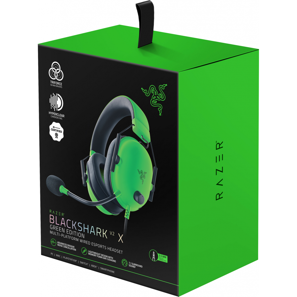 Навушники Razer Blackshark V2 X Green (RZ04-03240600-R3M1) - зображення 5
