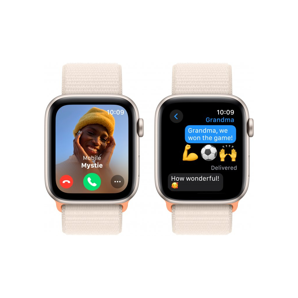 Смарт-годинник Apple Watch SE 2023 GPS 44mm Starlight Aluminium Case with Starlight Sport Loop (MRE63QP/A) - зображення 4