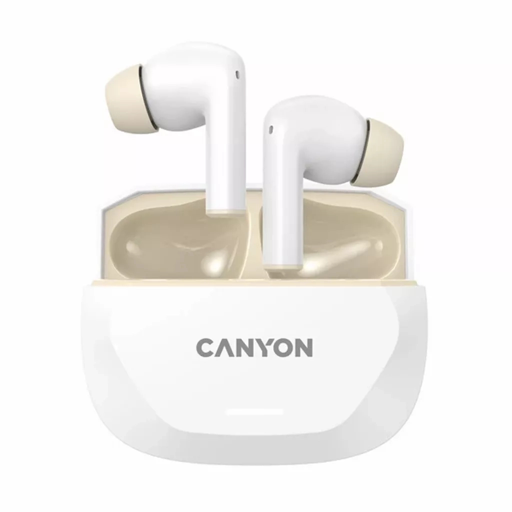 Навушники Canyon Hexagon 7 TWS ANC+ENC Wireless Charge White/Beige (CNS-TWS7WB) - зображення 1