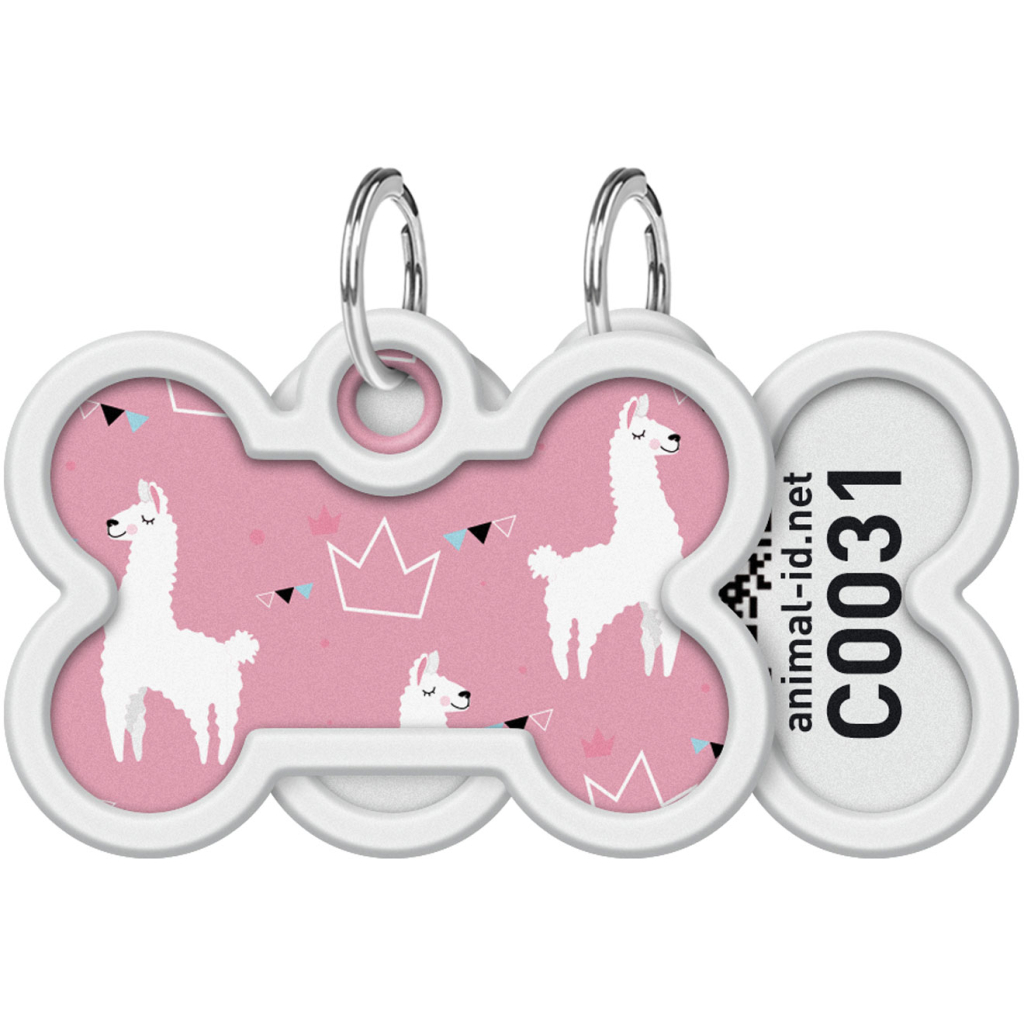 Адресник для тварин WAUDOG Smart ID з QR паспортом "Лами", кістка 40х28 мм (0640-0217) - изображение 1