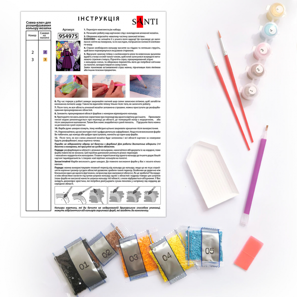 Картина по номерам Santi Wednesday Two sides of Enid Sinclair 40х50 см, алмазна мозаїка (954975) - изображение 3