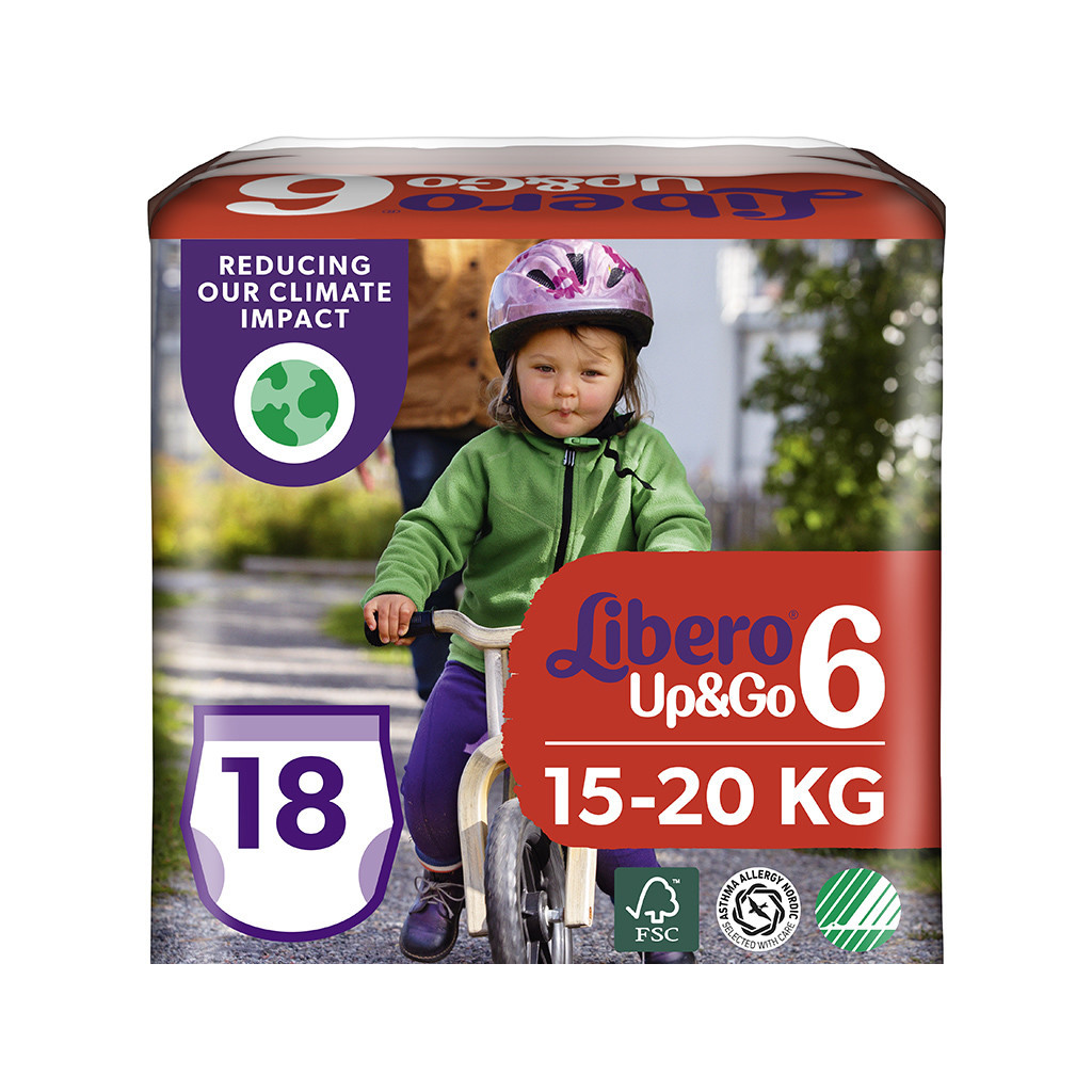 Підгузки Libero UpGo 6 13-20 кг 18 шт (7322541090238) - зображення 1