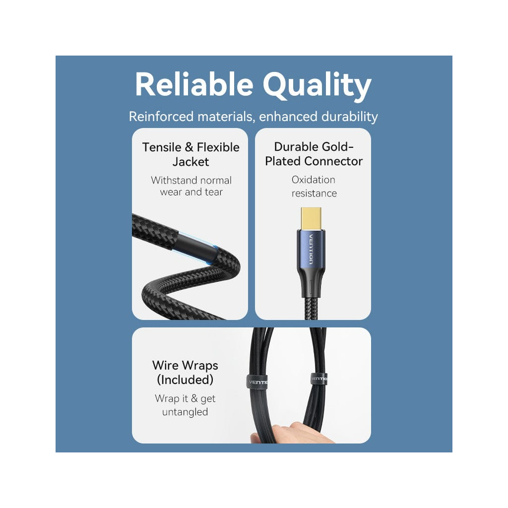 Кабель мультимедійний Mini DisplayPort to Mini DisplayPort 2.0m V1.4 8K 60Hz 32.4Gbps Blue Aluminum Alloy Vention (HCGLH) - изображение 7