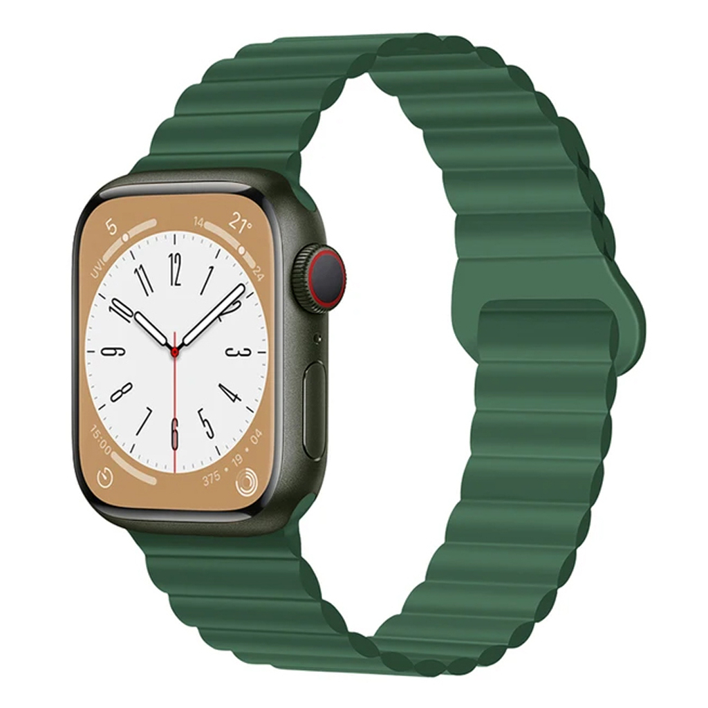 Ремінець до смарт-годинника Drobak Silicone Magnetic Link для Apple Watch All Series 38/40/41mm Army Green (898919) - зображення 1