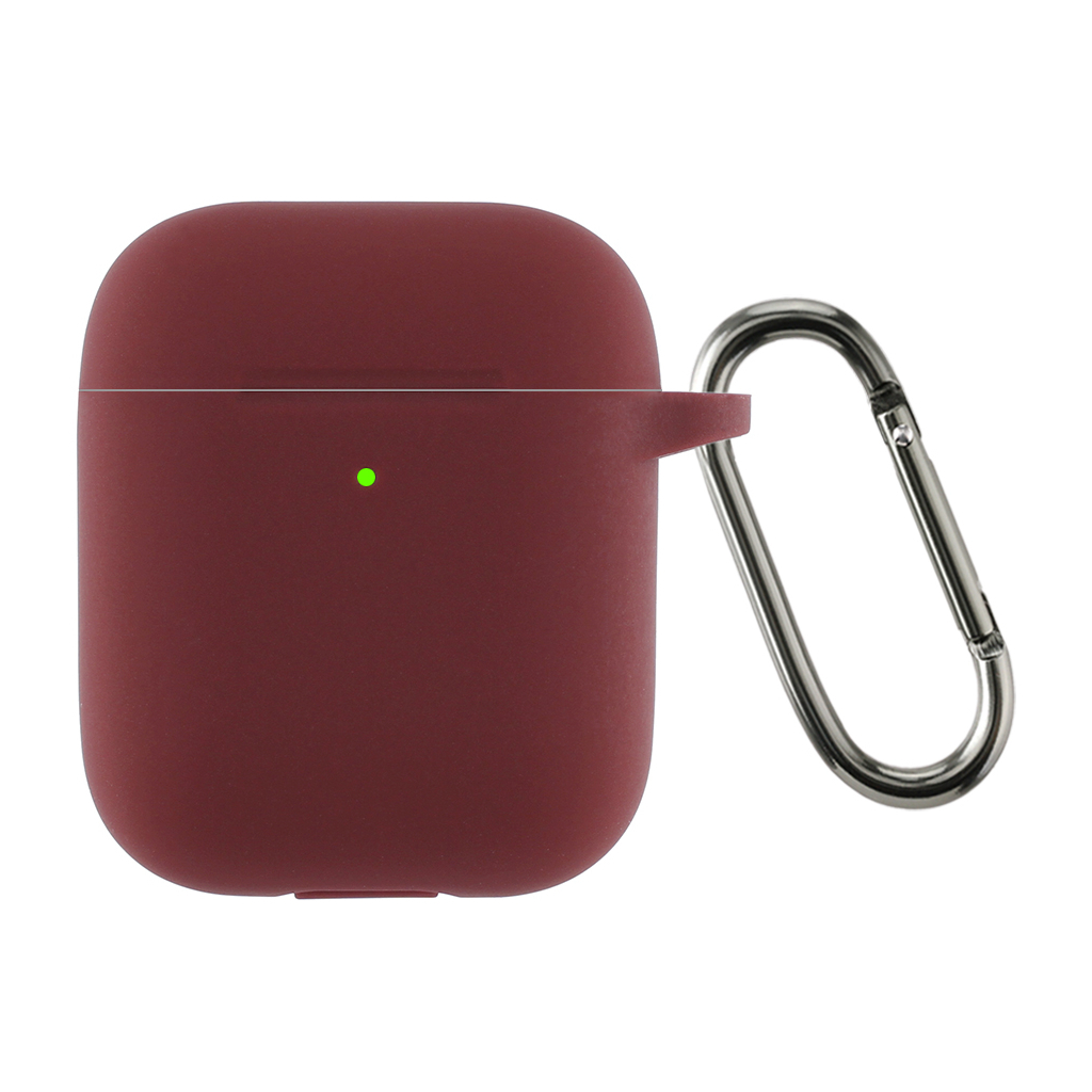 Чохол для навушників Armorstandart Ultrathin Silicone Case With Hook для Apple AirPods 2 Burgundy (ARM59680) - зображення 1