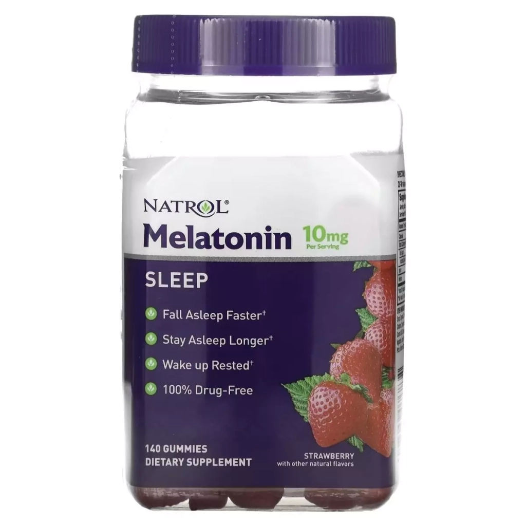 Амінокислота Natrol Мелатонін, 10 мг, смак полуниці, Melatonin, 140 жувальних ко (NTL-07683) - зображення 3