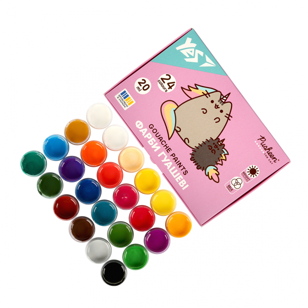 Гуашеві фарби Yes Pusheen 24 кольорів по 20 мл (230404) - изображение 4