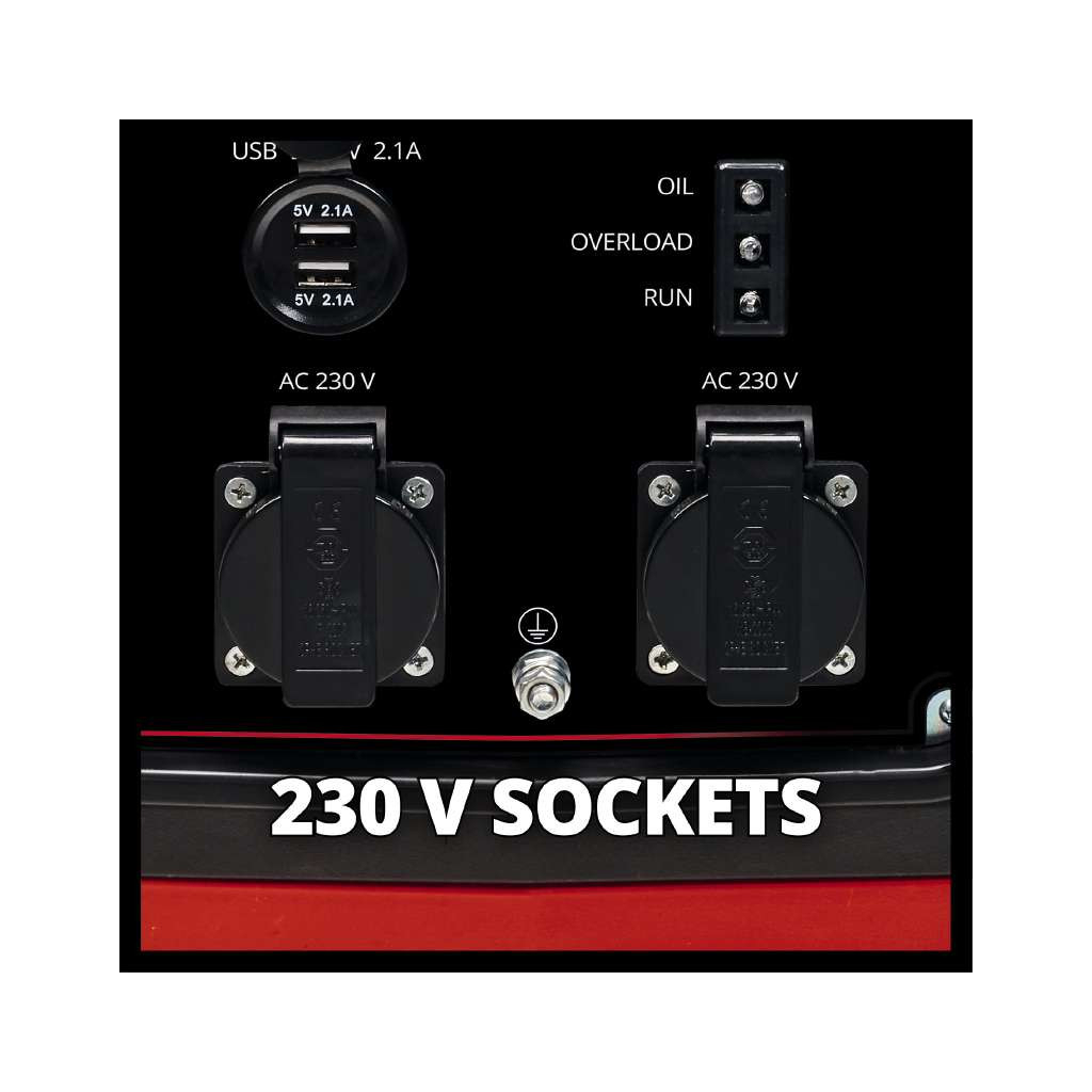Генератор Einhell інверторний TC-IG 2000, 230В (1 фаза), 1.8/2kW, ручний старт, 21.6кг (4152590) - зображення 5